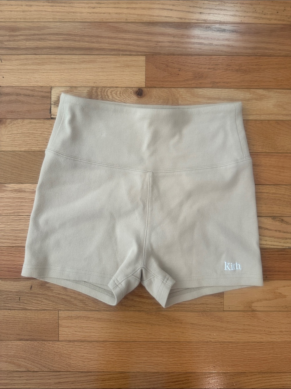 Kith High-Waist Bike Shorts — Light Beige